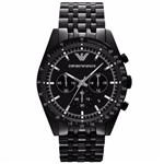 Ficha técnica e caractérísticas do produto Relógio Emporio Armani Modelo AR5989 Black Analogico Cronometro 43mm Oferta