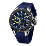 Relógio Esportivo Multifuncional de Quartz à Prova d'àgua com Pulseira de silicone MEGIR-2053G - Azul