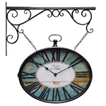 Ficha técnica e caractérísticas do produto Relógio Estação Oval Antiquité Oldway - 70x62cm