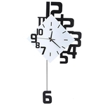 Ficha técnica e caractérísticas do produto Relógio Estilo nórdico de ferro forjado Wall-montado Hanging Relógio de parede Living Room Bar