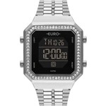 Ficha técnica e caractérísticas do produto Relógio Euro Feminino Prata EUBJK032AD/3P Digital 5 Atm Cristal Mineral Tamanho Médio