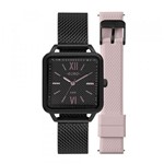 Ficha técnica e caractérísticas do produto Relógio Euro Sporty Square Preto Troca Pulseiras Feminino EU2036YPH/T4P