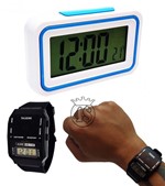 Ficha técnica e caractérísticas do produto Relógio Fala Hora Deficiente Visual Idoso Azul Lindo - Xinjia
