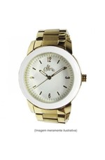 Relógio Feminino Allora Dourado com Branco Pulseira em Aço Inox Al2035ex/2x