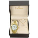 Ficha técnica e caractérísticas do produto Relógio Feminino Analógico Champion CN25145W Dourado com Colar e Par de Brincos