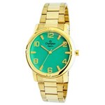 Ficha técnica e caractérísticas do produto Relógio Feminino Analógico Champion CN25181G - Verde/Dourado