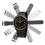 Ficha técnica e caractérísticas do produto Relógio Feminino Analógico Dumont Troca Pulseira SK68092/3C - Preto com 5 Pulseiras Extras