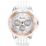 Ficha técnica e caractérísticas do produto Relógio Feminino Analógico Multifunção Bulova WB31756S - Branco