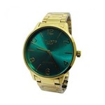 Ficha técnica e caractérísticas do produto Relogio Feminino Atlantis Dourado G3507 Fundo Verde