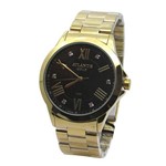 Relogio Feminino Atlantis G3494 Dourado Fundo Preto