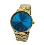 Ficha técnica e caractérísticas do produto Relogio Feminino Atlantis G3500 Dourado Fundo Azul