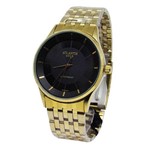 Relogio Feminino Atlantis G3518 Dourado Fundo Preto