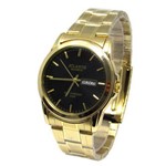 Relogio Feminino Atlantis G6404 Dourado Fundo Preto