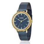 Ficha técnica e caractérísticas do produto Relogio Feminino Azul com Dourado Mondaine 89001lpmvle4