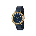 Ficha técnica e caractérísticas do produto Relogio Feminino Azul com Dourado Mondaine