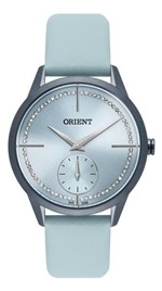 Ficha técnica e caractérísticas do produto Relógio Feminino Azul Orient Pulseira de Couro e Pedras