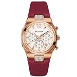 Ficha técnica e caractérísticas do produto Relógio Feminino Bulova Cronógrafo WB27967V - Vinho