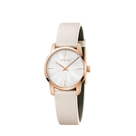 Relógio Feminino Calvin Klein City Couro Rosegold K2G236X6