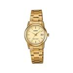 Ficha técnica e caractérísticas do produto Relógio Feminino Casio Analógico Ltp-V002g-9Audf - Dourado