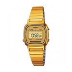 Ficha técnica e caractérísticas do produto Relógio Feminino Casio Digital Vintage Social - LA670WGA-9DF - DOURADO