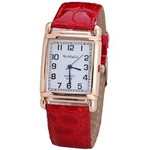 Ficha técnica e caractérísticas do produto Relógio Feminino Casual com Pulseira de Couro (Vermelho)