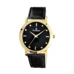 Ficha técnica e caractérísticas do produto Relógio Feminino Champion Analógico Dourado Pulseira Couro Preto CN20622P