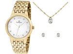 Ficha técnica e caractérísticas do produto Relógio Feminino Champion Analógico Elegance - CN24146W Dourado com Acessórios