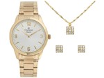 Ficha técnica e caractérísticas do produto Relógio Feminino Champion Analógico Elegance - CN26859W Dourado com Brinco e Colar