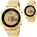 Ficha técnica e caractérísticas do produto Relógio Feminino Champion Digital Dourado CH40062G Original
