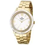 Ficha técnica e caractérísticas do produto RELOGIO FEMININO CHAMPION DOURADO CN27241H - Branco - G<5Cm