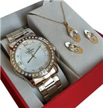 Ficha técnica e caractérísticas do produto Relógio Feminino Champion Dourado CN29187W Banhado Ouro 18k Garantia P D'água NF Original