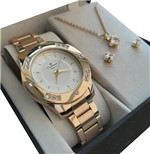 Ficha técnica e caractérísticas do produto Relógio Champion Feminino Dourado CN27429W + KIT COLAR e BRINCOS LINDO! BANAHDO OURO 18K