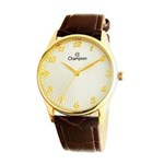 Ficha técnica e caractérísticas do produto Relogio Feminino Champion Dourado Pulseira de Couro Marrom