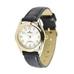 Ficha técnica e caractérísticas do produto Relogio Feminino Champion Dourado Pulseira de Couro Preto