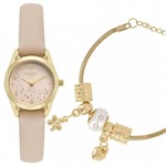 Ficha técnica e caractérísticas do produto Relógio Feminino Condor Dourado Pequeno + Pulseira Berloques