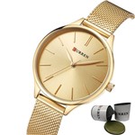 Ficha técnica e caractérísticas do produto Relógio Feminino Curren Dourado Original com Garantia e NF