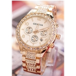 Relógio Feminino De Pulso Analógico Geneva com Strass