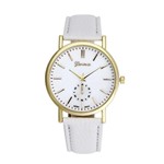 Ficha técnica e caractérísticas do produto Relógio Feminino de Pulso Dourado Geneva Luxo Branco