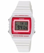 Ficha técnica e caractérísticas do produto Relógio Feminino Digital Branco com Rosa Casio W-215h-7a2vdf