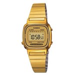 Ficha técnica e caractérísticas do produto Relógio Feminino Digital Casio LA670WGA9DF - Dourado LA670WGA-9DF - Casio*