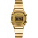 Ficha técnica e caractérísticas do produto Relógio Feminino Digital Dourado Casio Vintage Pequeno