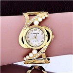 Relógio Feminino Dourado Bracelete Analógico Quartz - Cansnow