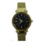 Relógio Feminino Dourado Brilhante Pulseira Imã Blogueiras