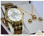 Ficha técnica e caractérísticas do produto Relógio Feminino Dourado Champion Cn29178h com Brinde Kit Semijoias