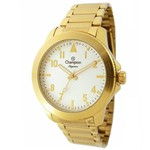 Ficha técnica e caractérísticas do produto Relogio Feminino Dourado Champion Fundo Branco Elegance