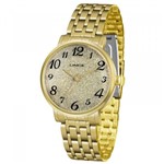 Ficha técnica e caractérísticas do produto Relogio Feminino Dourado com Numeros no Vidro LRG614L C2KX - Lince