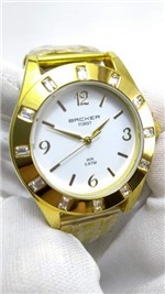 Relógio Feminino Dourado com Pedras Backer Forst 3473145F BR