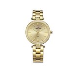 Ficha técnica e caractérísticas do produto Relógio Feminino Dourado com Strass Pequeno PL81008145F