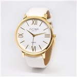 Relógio Feminino Dourado e Branco Nowa Nw1405k