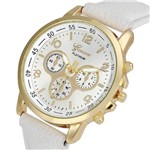 Ficha técnica e caractérísticas do produto Relógio Feminino Dourado Geneva Números Branco